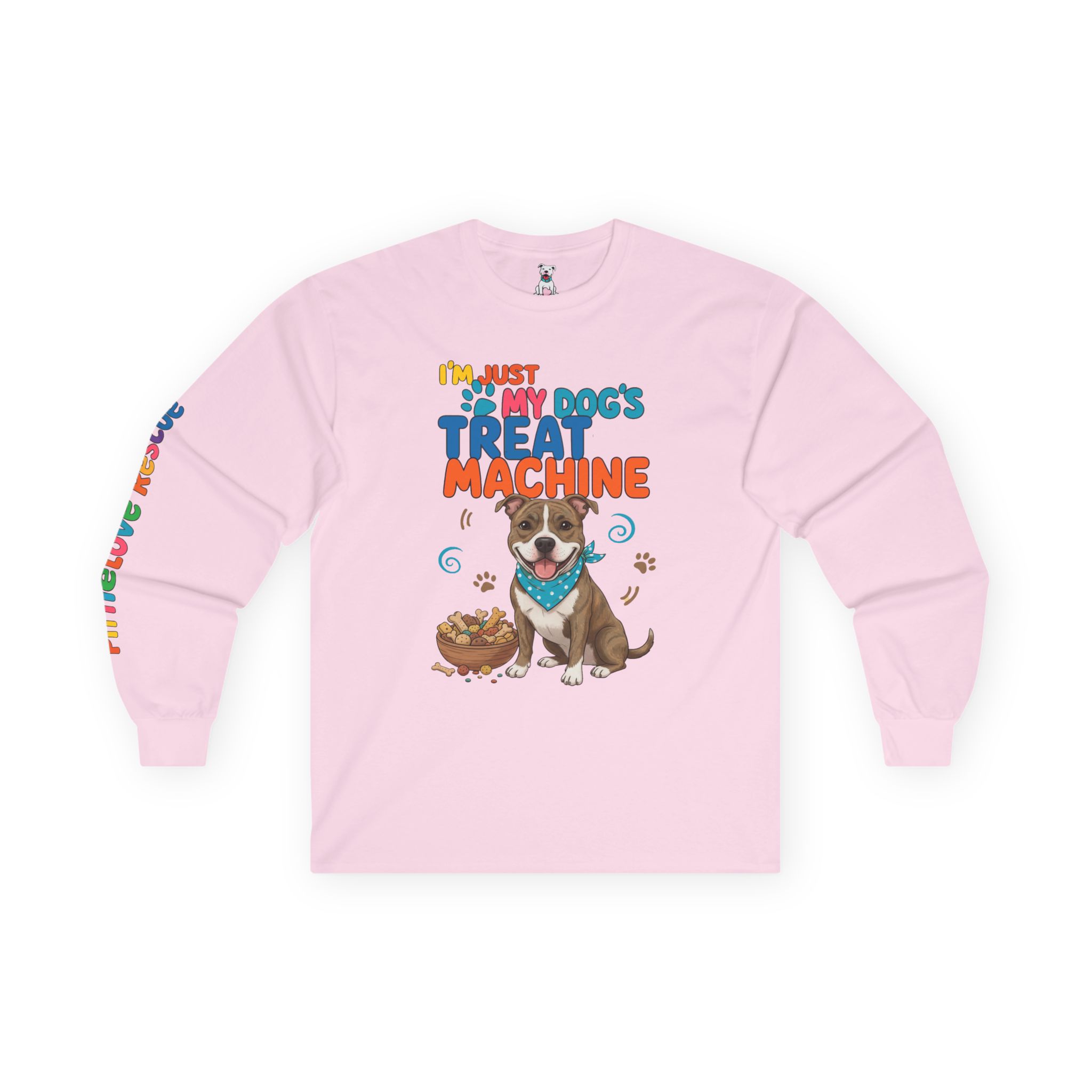 Dog Treat Machine Long Sleeve Tee — Cute Pup Graphic & "I'm Just My Dog's Treat Machine" - Image 16