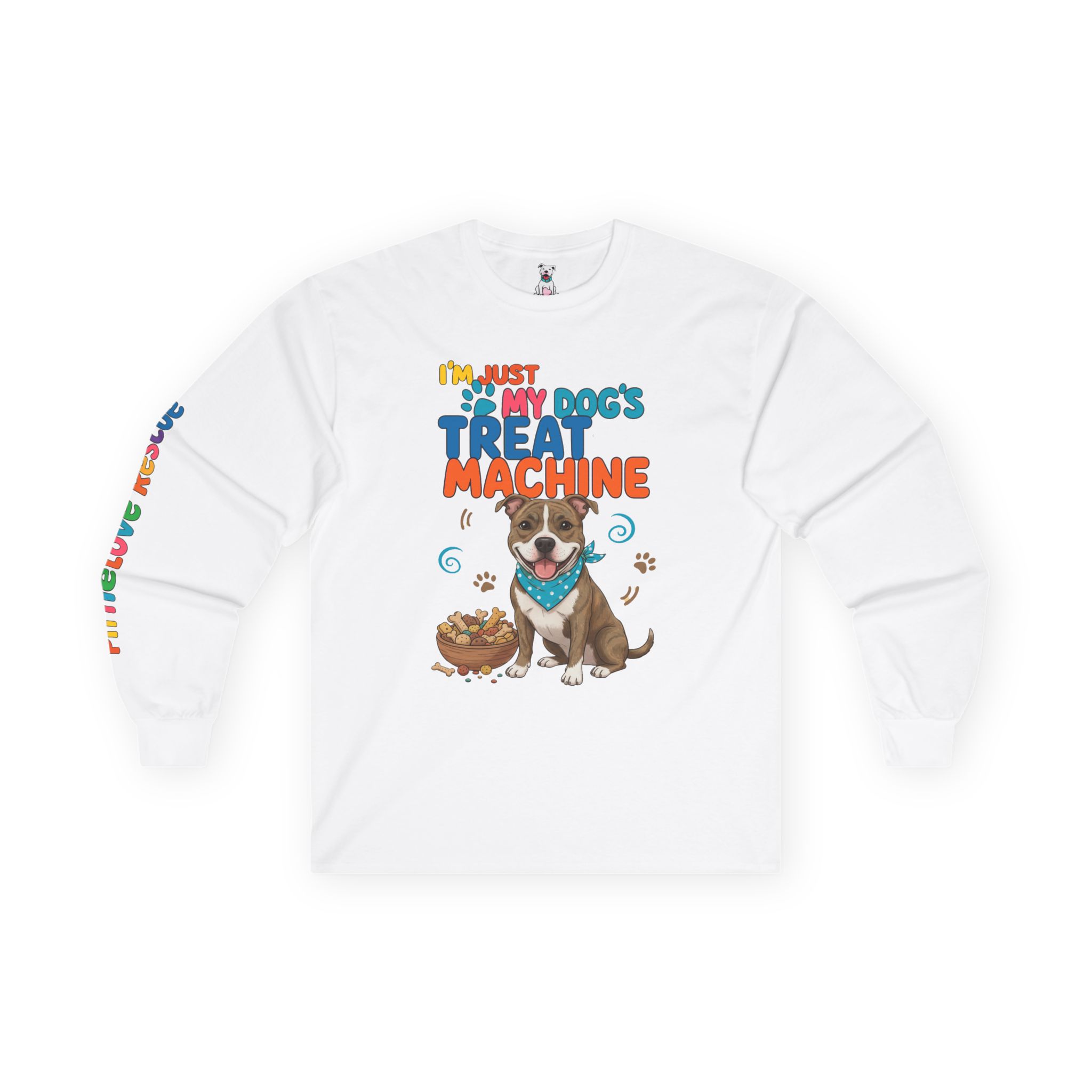 Dog Treat Machine Long Sleeve Tee — Cute Pup Graphic & "I'm Just My Dog's Treat Machine" - Image 4
