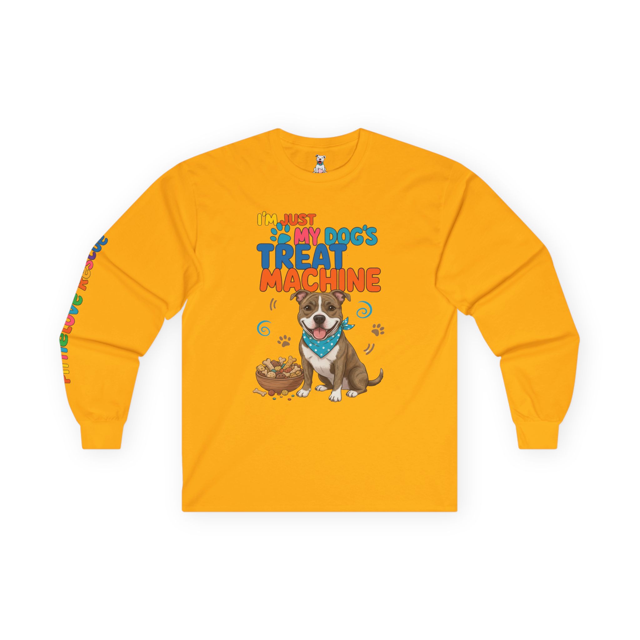 Dog Treat Machine Long Sleeve Tee — Cute Pup Graphic & "I'm Just My Dog's Treat Machine" - Image 10