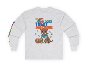 Dog Treat Machine Long Sleeve Tee — Cute Pit Bull Paw Print Graphic