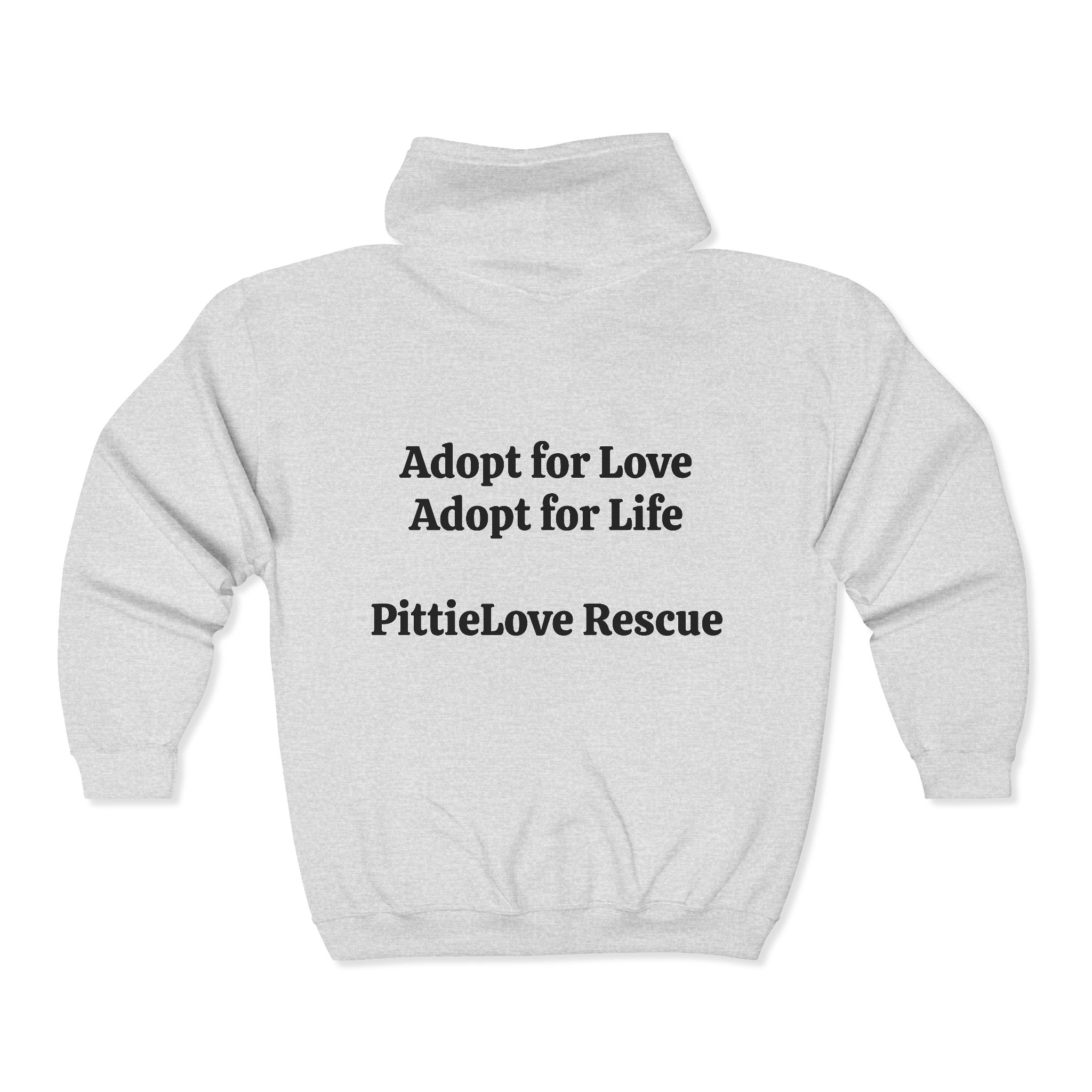 Pit Bull Rescue Zip Hoodie — "Adopt for Love, Adopt for Life" Rescue Support - Image 2