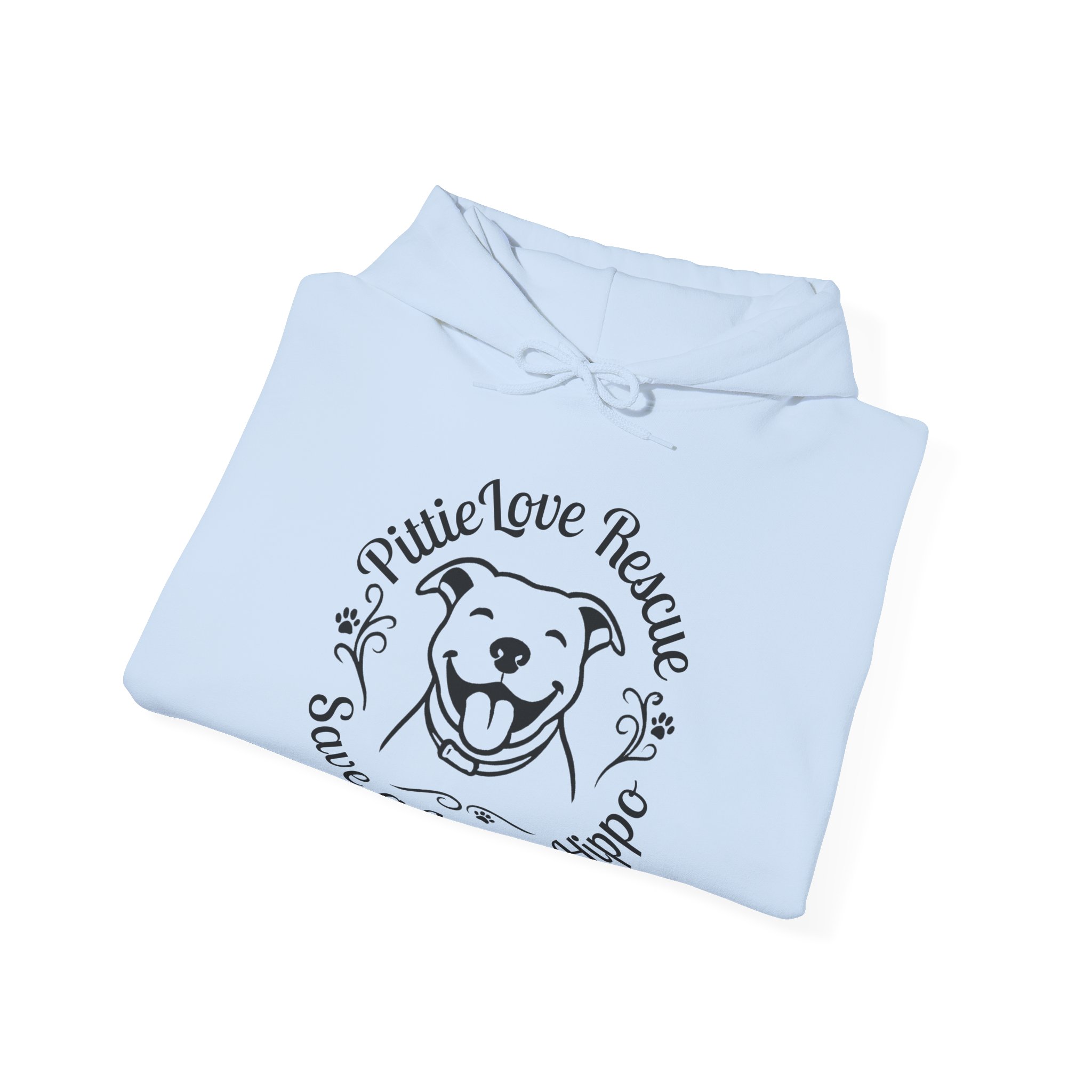 Pit Bull Rescue Hoodie – "PittieLove Rescue: Save a Velvet Hippo" Paw-Print Sweatshirt - Image 15