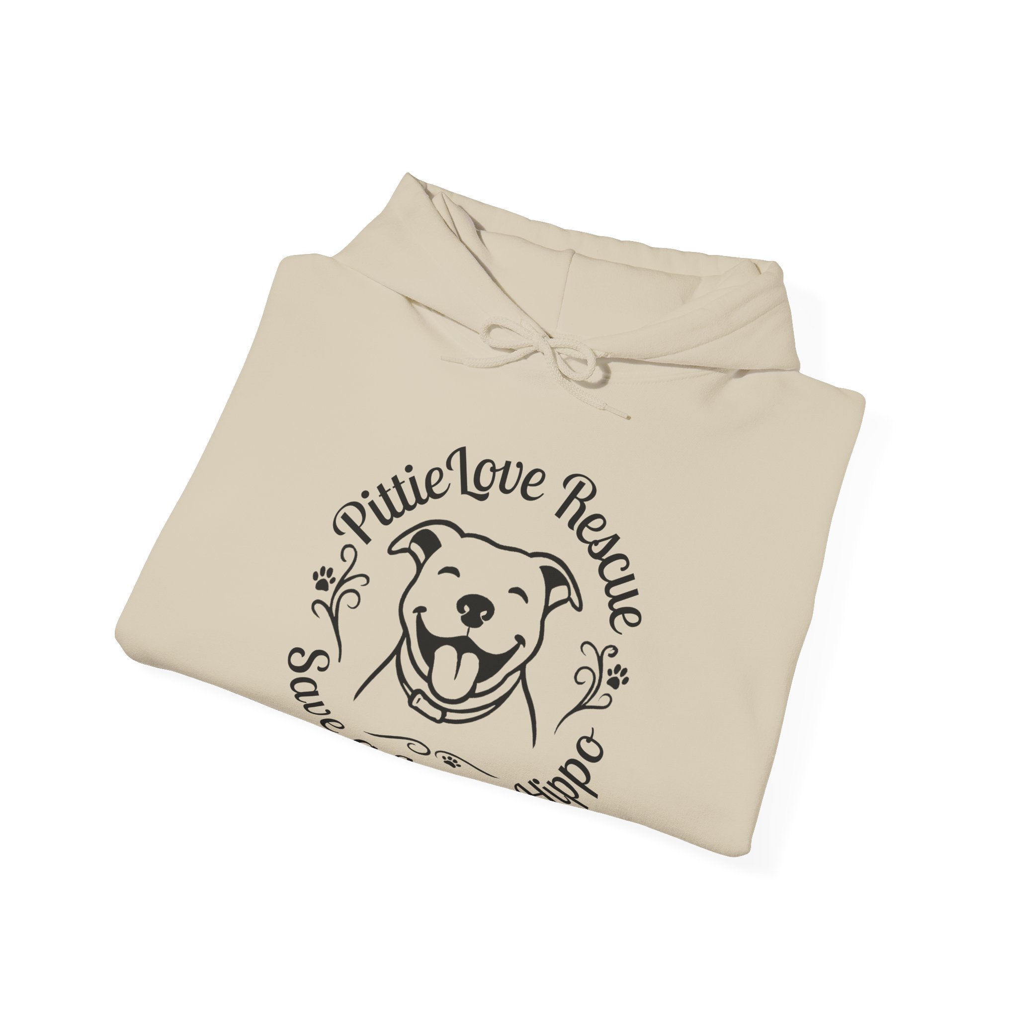 Pit Bull Rescue Hoodie – "PittieLove Rescue: Save a Velvet Hippo" Paw-Print Sweatshirt - Image 7