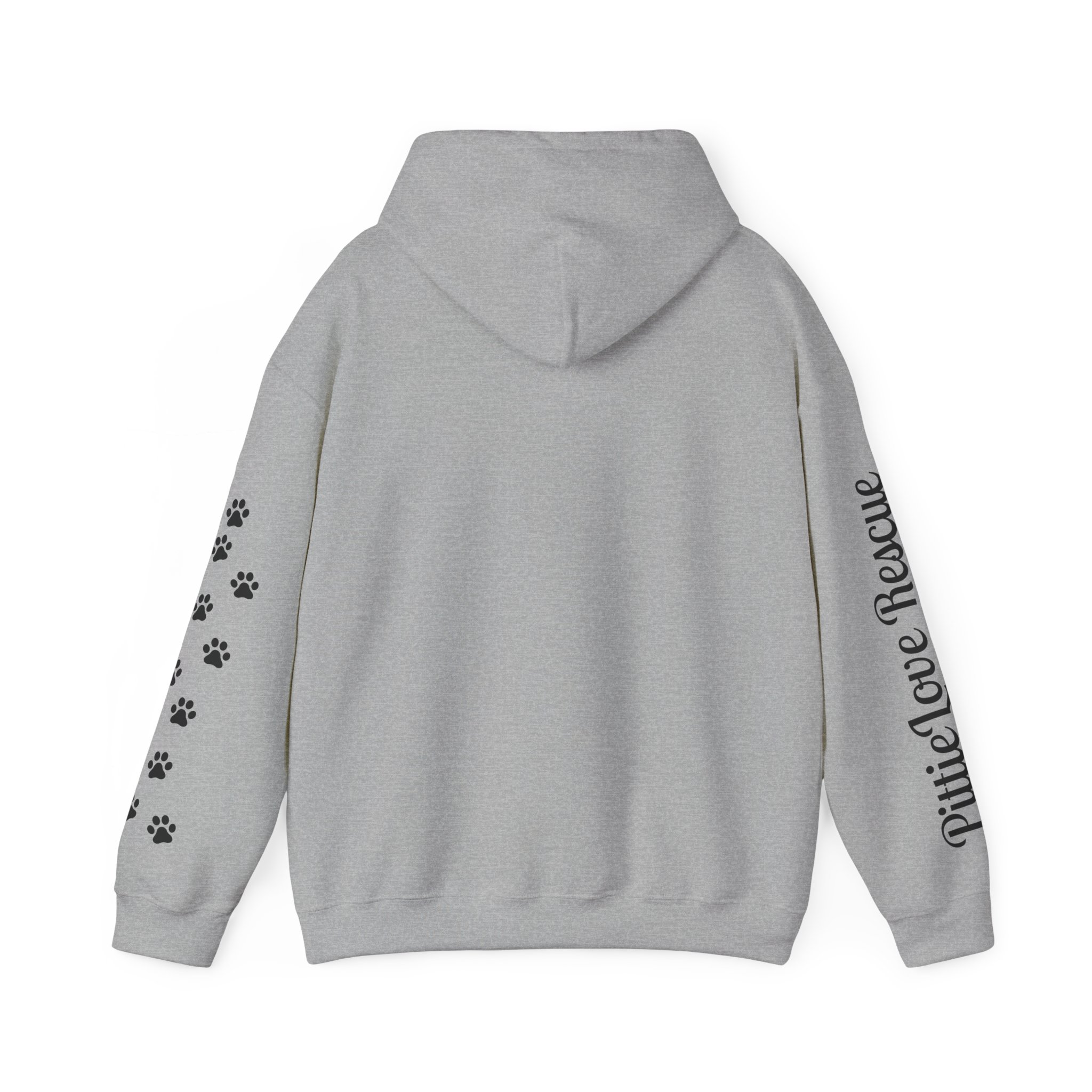 Pit Bull Rescue Hoodie – "PittieLove Rescue: Save a Velvet Hippo" Paw-Print Sweatshirt - Image 9
