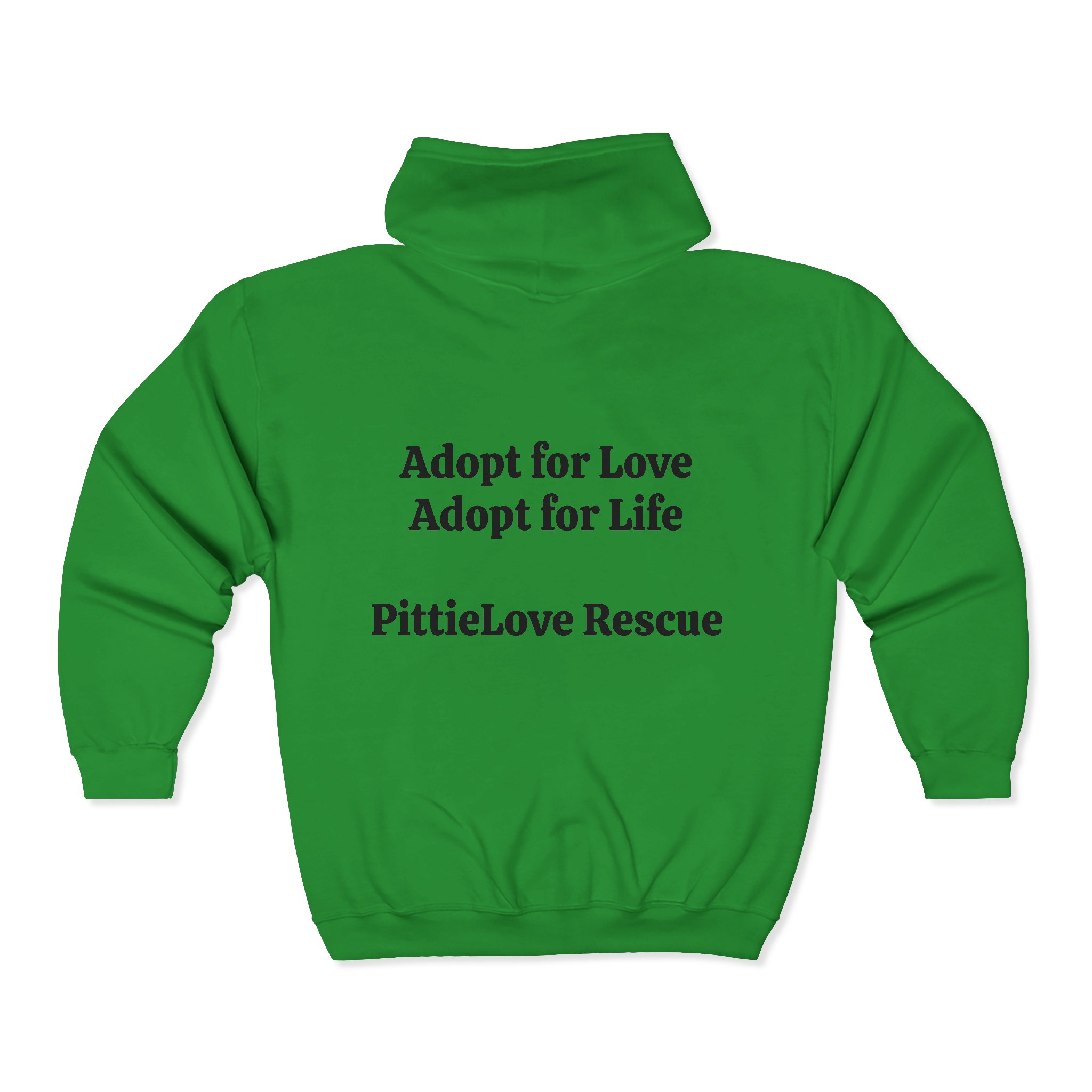 Pit Bull Rescue Zip Hoodie — "Adopt for Love, Adopt for Life" Rescue Support - Image 10