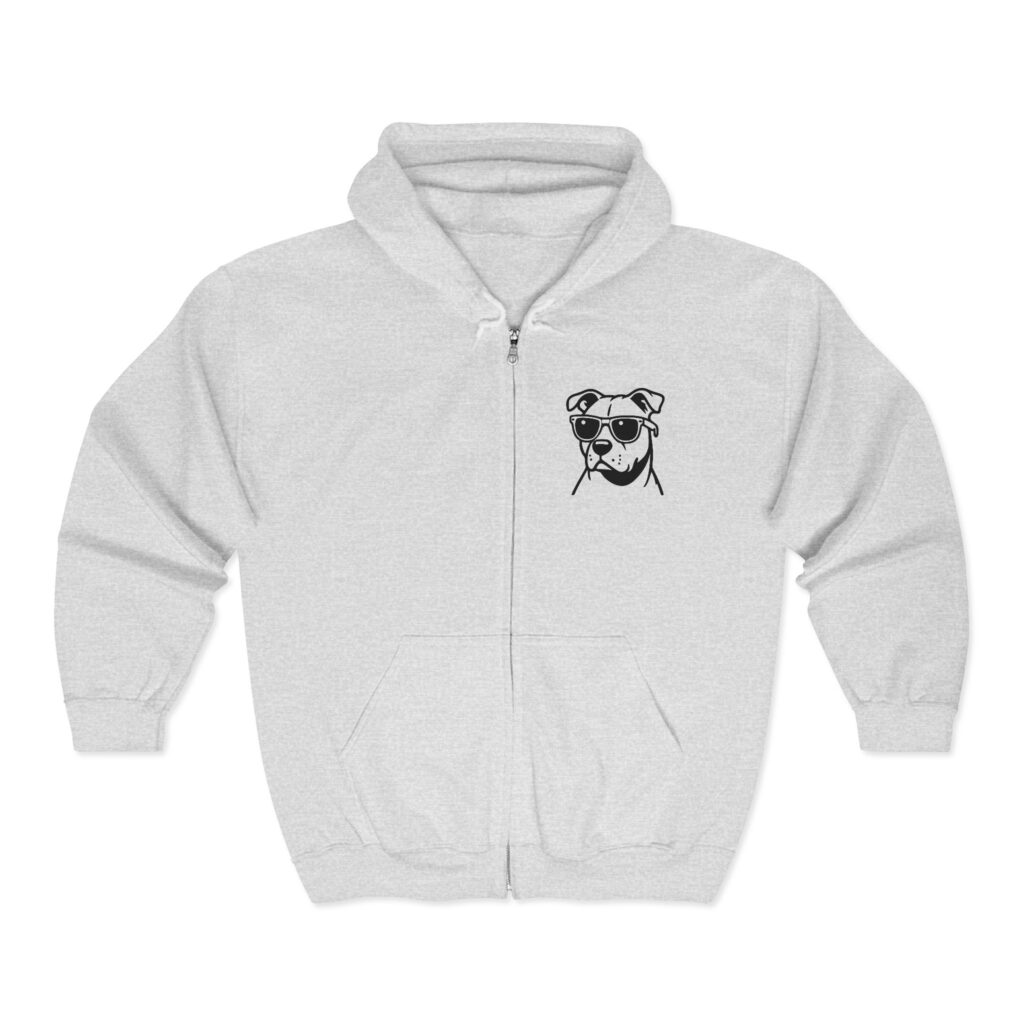 Pit Bull Rescue Zip Hoodie — "Adopt for Love, Adopt for Life" Rescue Support