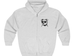 Pit Bull Rescue Zip Hoodie — "Adopt for Love, Adopt for Life" Rescue Support
