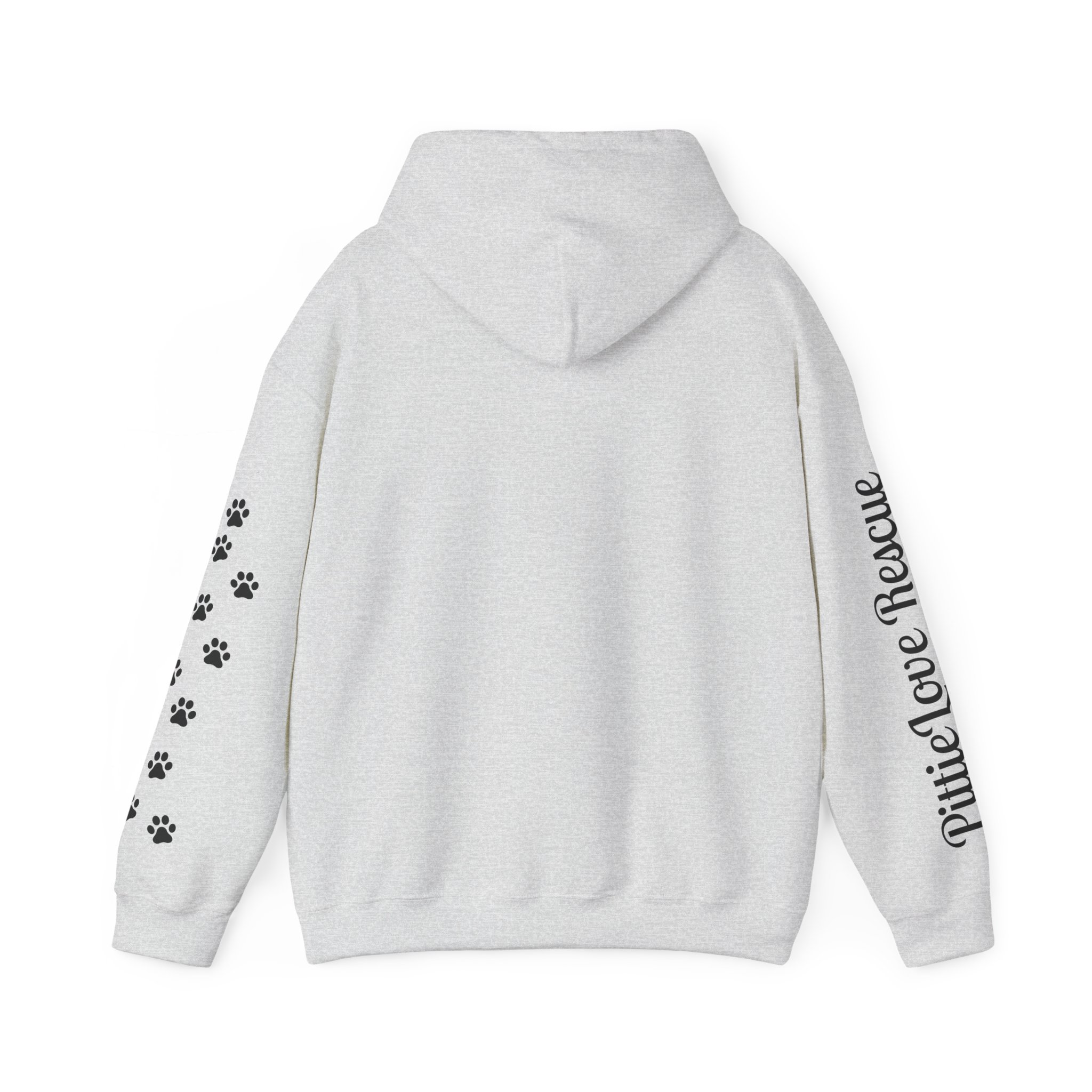 Pit Bull Rescue Hoodie – "PittieLove Rescue: Save a Velvet Hippo" Paw-Print Sweatshirt - Image 2