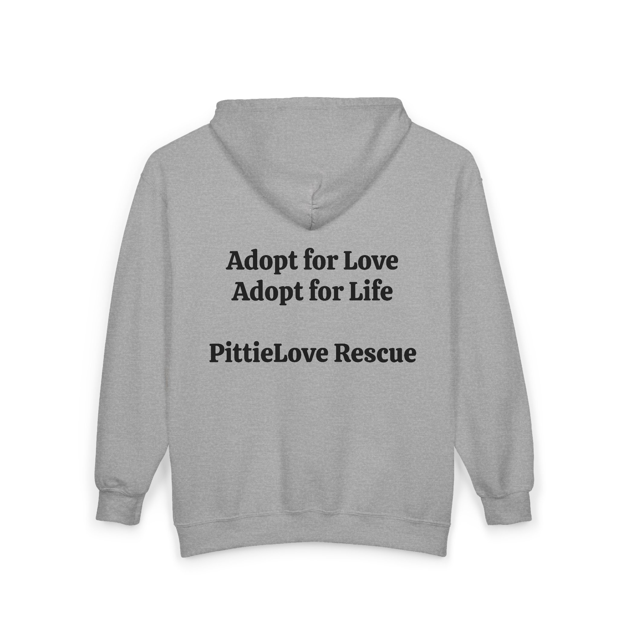 Pit Bull Rescue Zip Hoodie — "Adopt for Love, Adopt for Life" Rescue Support - Image 8