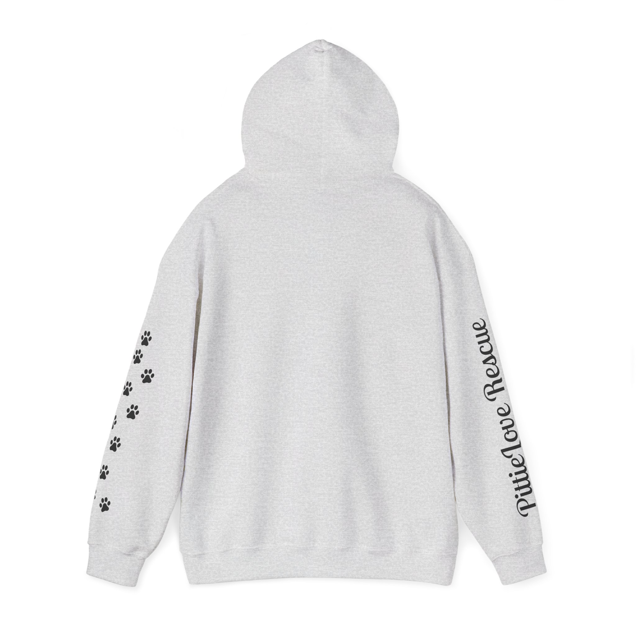 Pit Bull Rescue Hoodie – "PittieLove Rescue: Save a Velvet Hippo" Paw-Print Sweatshirt - Image 3