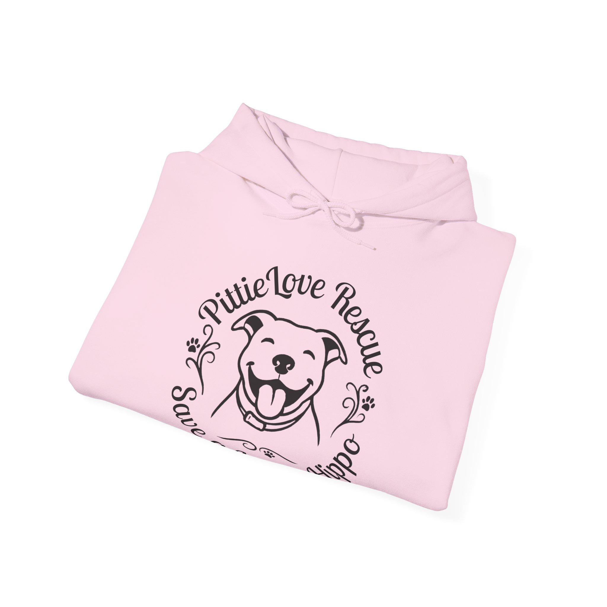 Pit Bull Rescue Hoodie – "PittieLove Rescue: Save a Velvet Hippo" Paw-Print Sweatshirt - Image 23