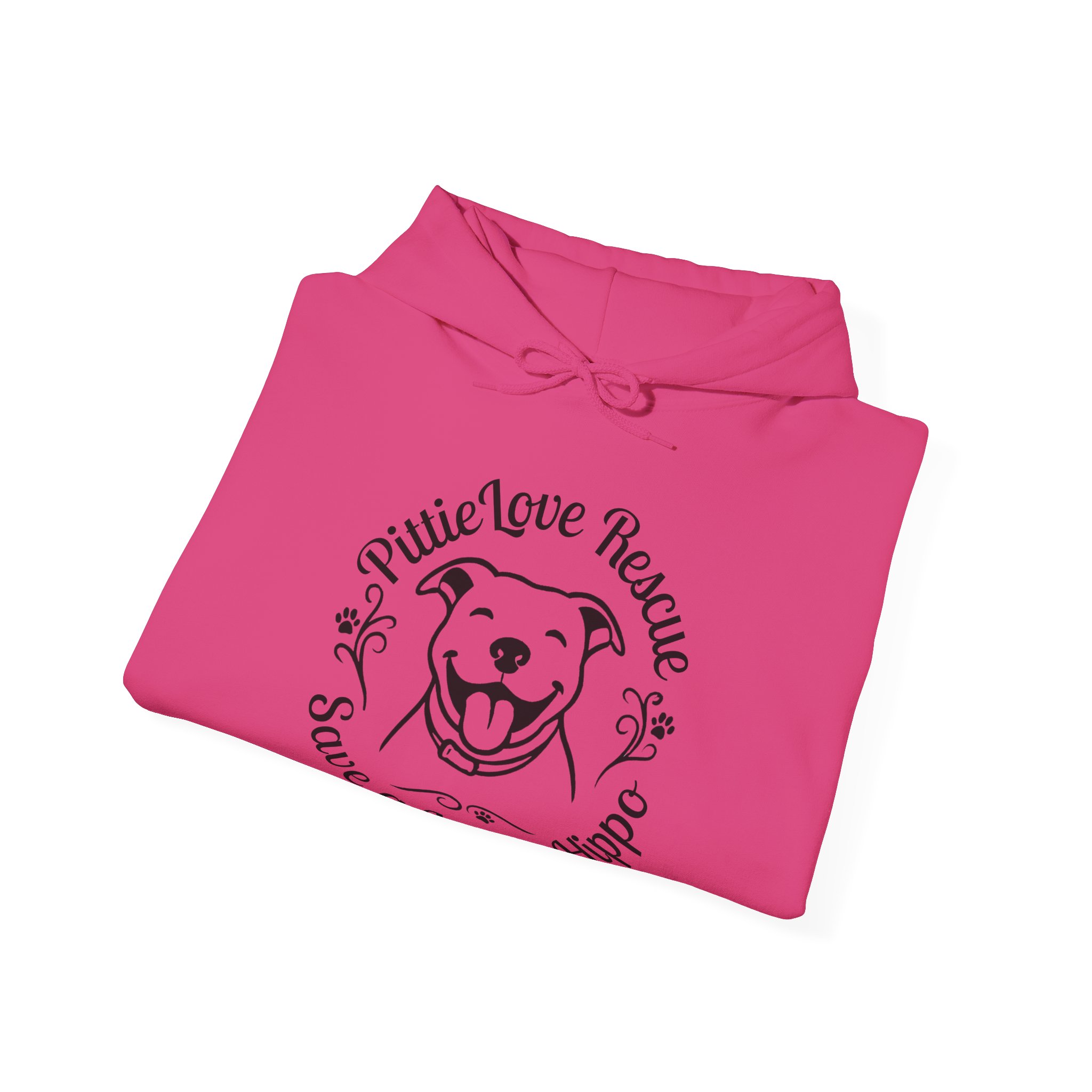 Pit Bull Rescue Hoodie – "PittieLove Rescue: Save a Velvet Hippo" Paw-Print Sweatshirt - Image 27