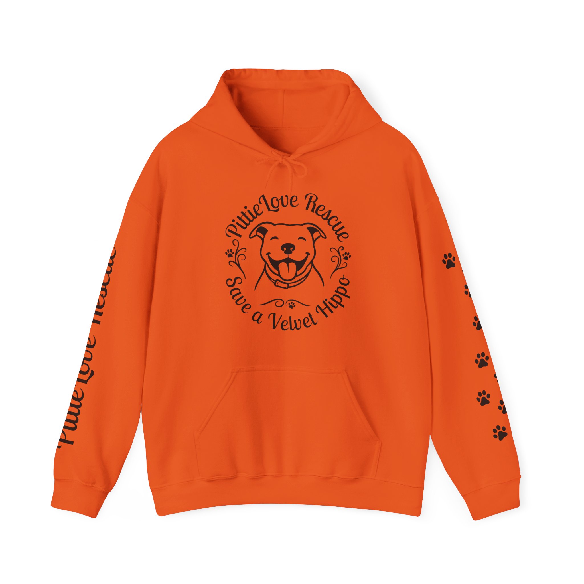 Pit Bull Rescue Hoodie – "PittieLove Rescue: Save a Velvet Hippo" Paw-Print Sweatshirt - Image 29