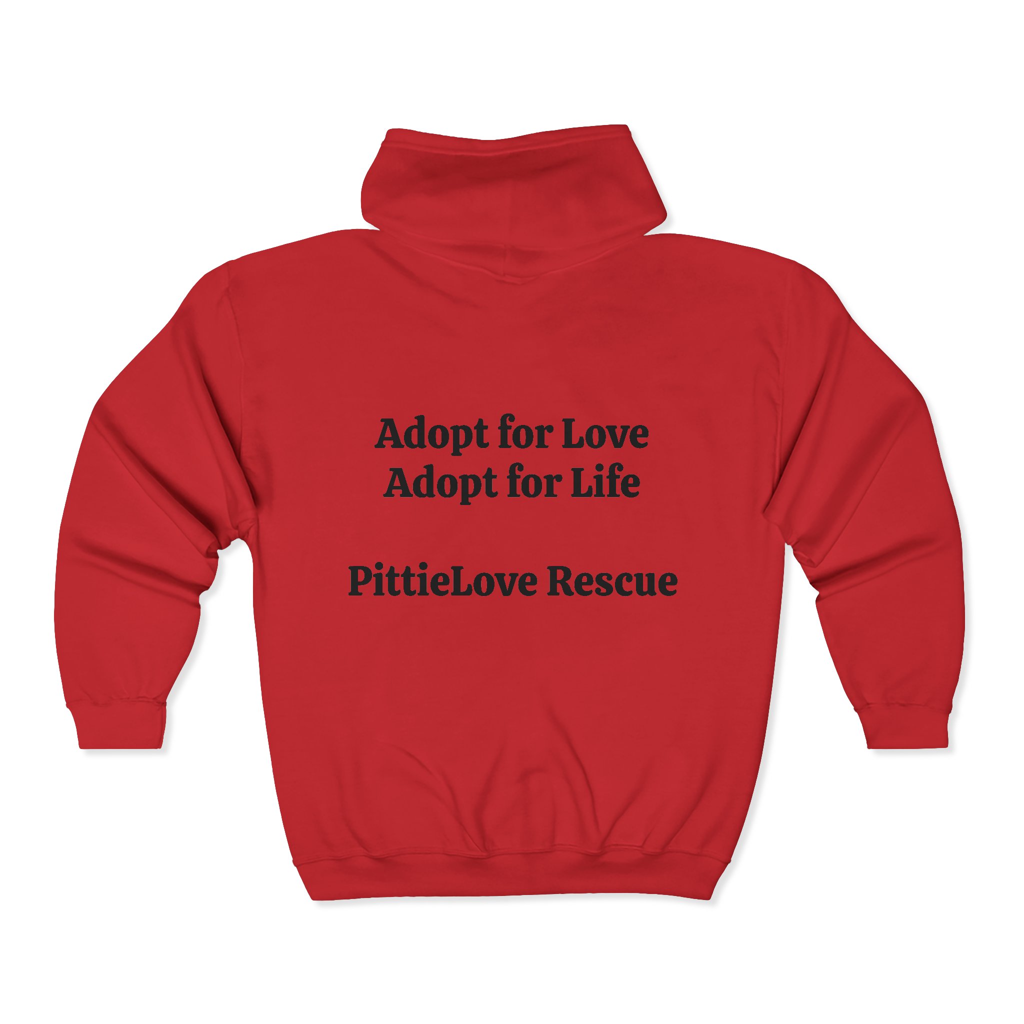 Pit Bull Rescue Zip Hoodie — "Adopt for Love, Adopt for Life" Rescue Support - Image 18