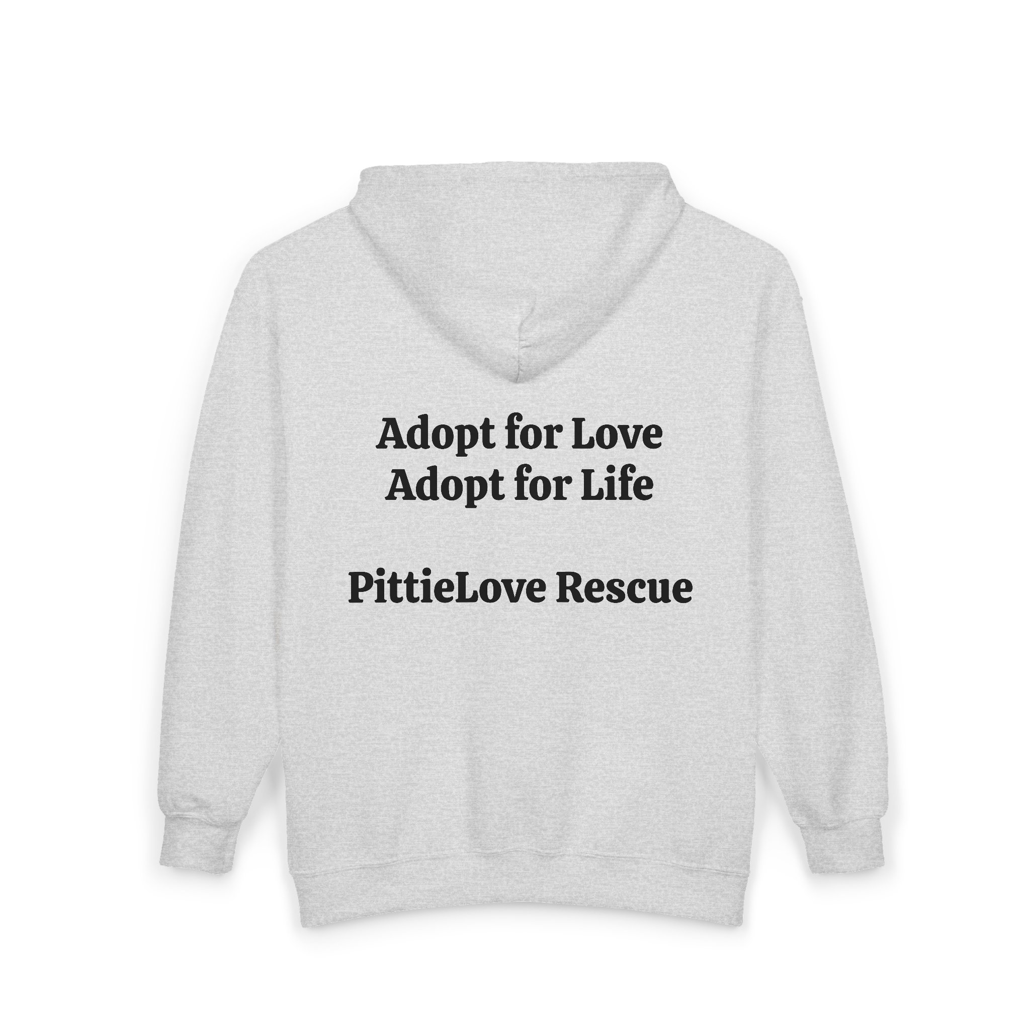 Pit Bull Rescue Zip Hoodie — "Adopt for Love, Adopt for Life" Rescue Support - Image 4