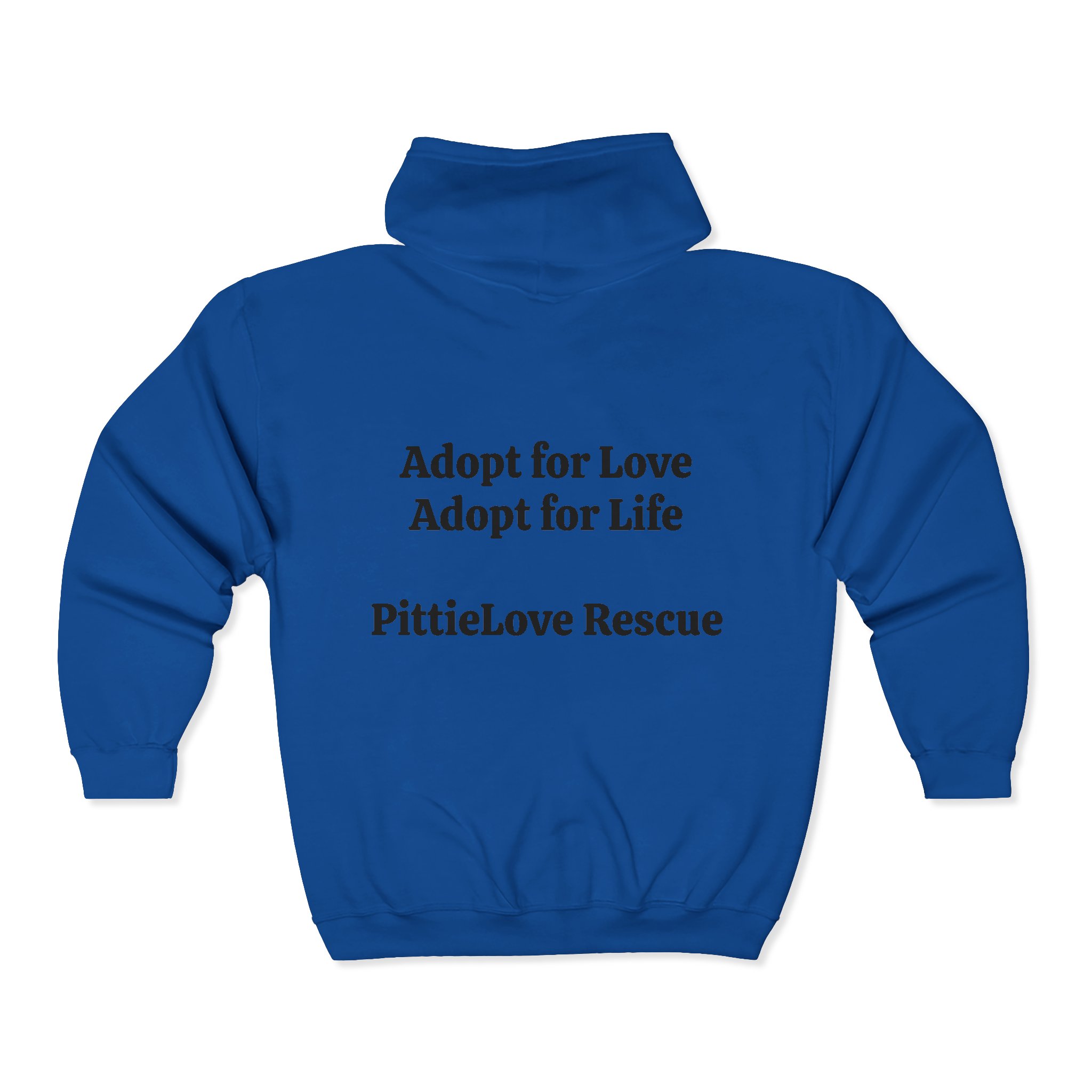 Pit Bull Rescue Zip Hoodie — "Adopt for Love, Adopt for Life" Rescue Support - Image 14