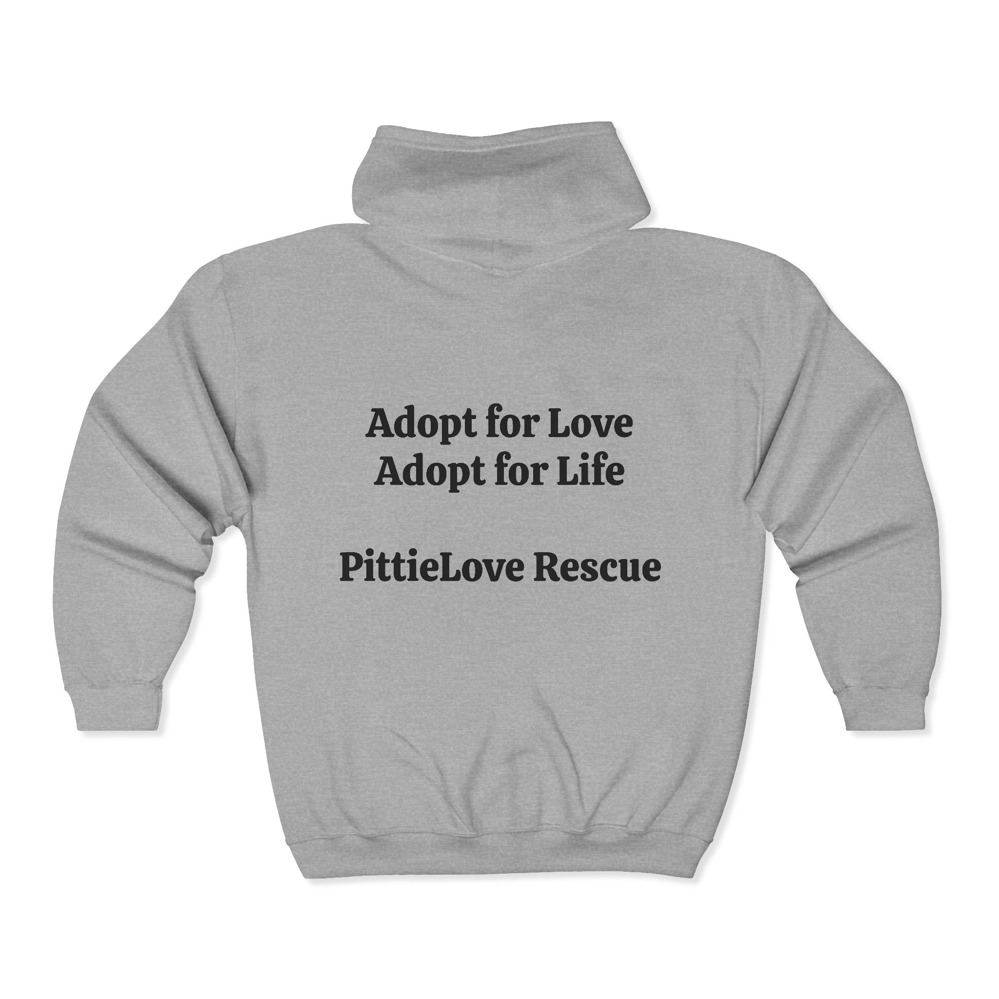 Pit Bull Rescue Zip Hoodie — "Adopt for Love, Adopt for Life" Rescue Support - Image 6