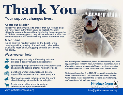 pit bull calendar 2027