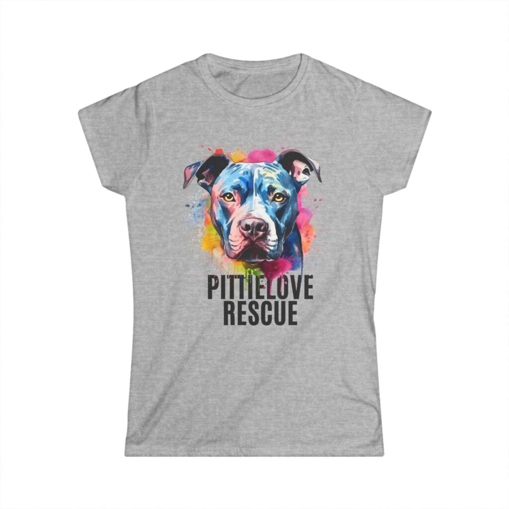 PittieLove Rescue Tee — Colorful Pit Bull Rescue Women's Shirt