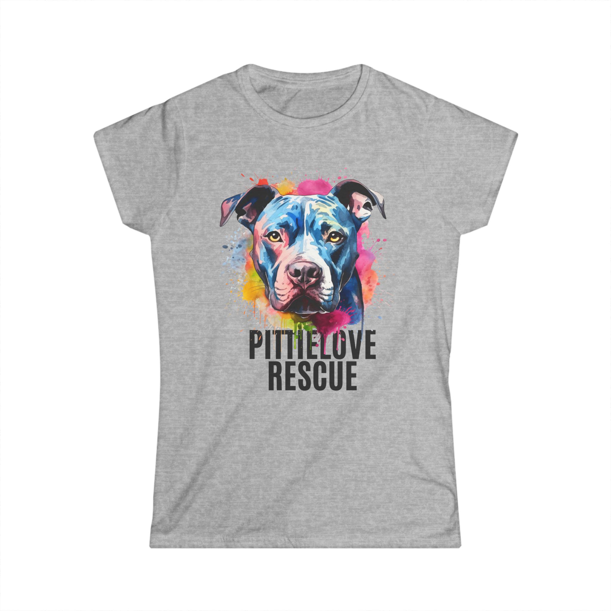 PittieLove Rescue Tee — Colorful Pit Bull Rescue Women's Shirt