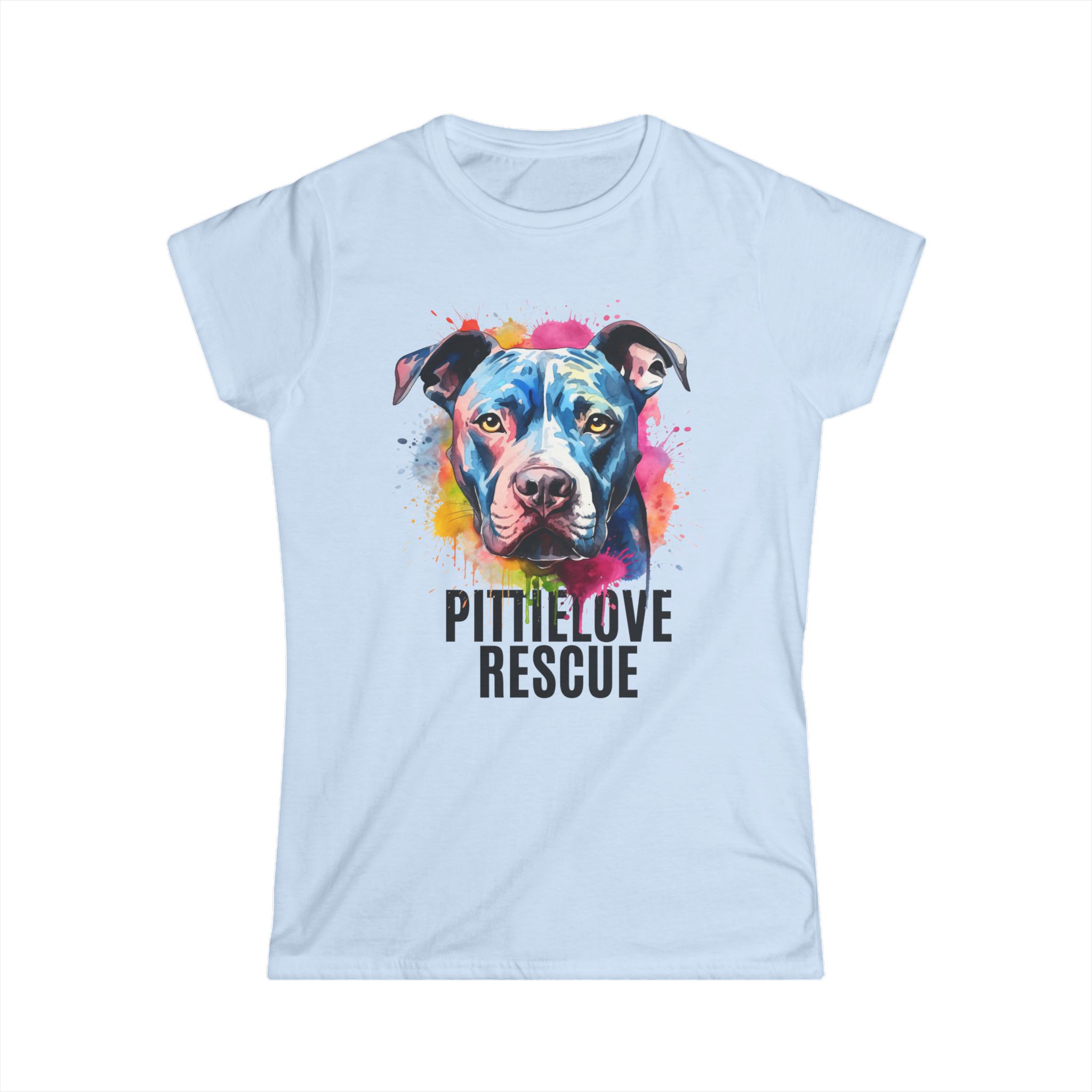 PittieLove Rescue Tee — Colorful Pit Bull Rescue Women's Shirt - Image 3