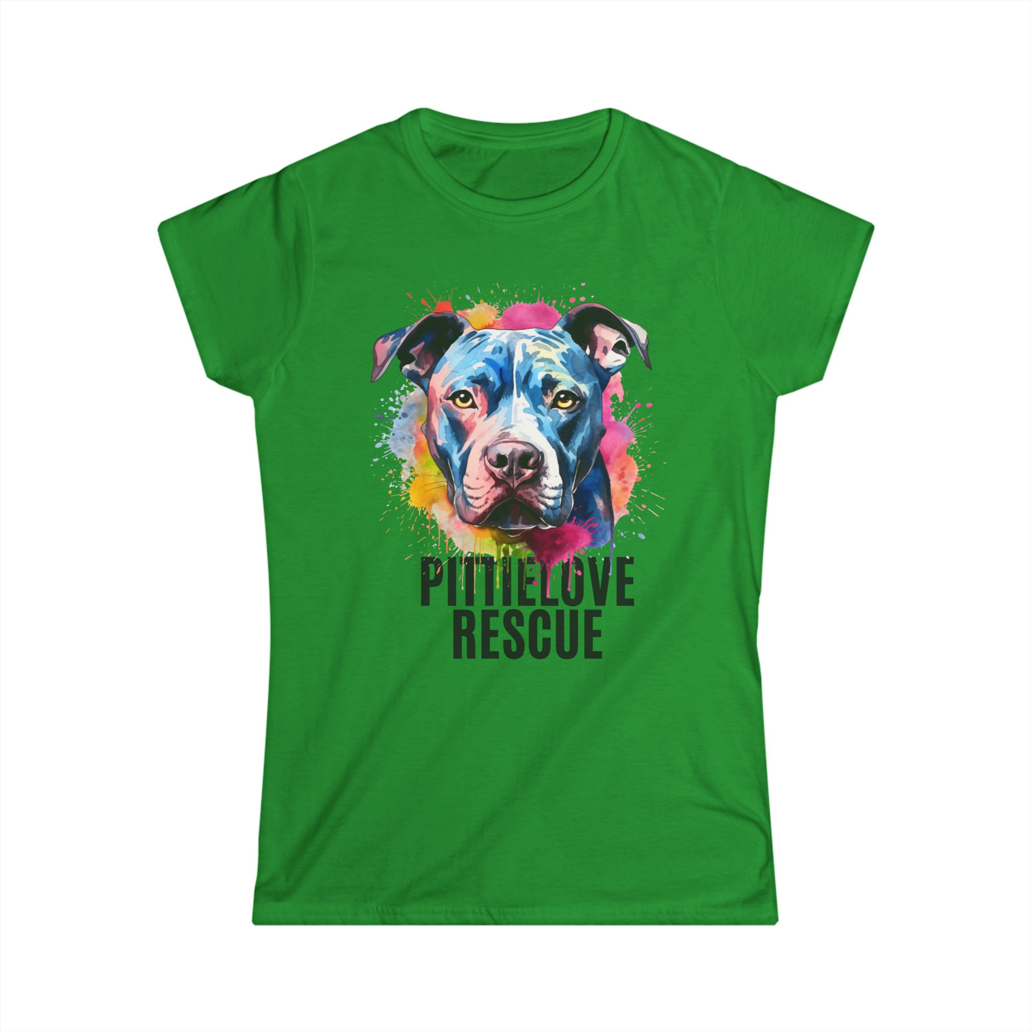 PittieLove Rescue Tee — Colorful Pit Bull Rescue Women's Shirt - Image 2