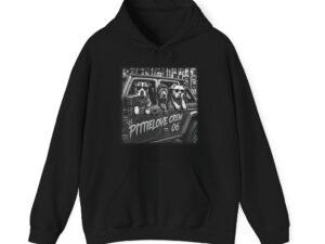 Pittie Crew Vintage Hoodie — 'PittieLove Crew '06' Retro Dog Car Graphic Hoodie