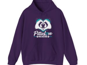 PittieLove Rescue Hoodie — Pit Bull Rescue Heart Graphic Sweatshirt