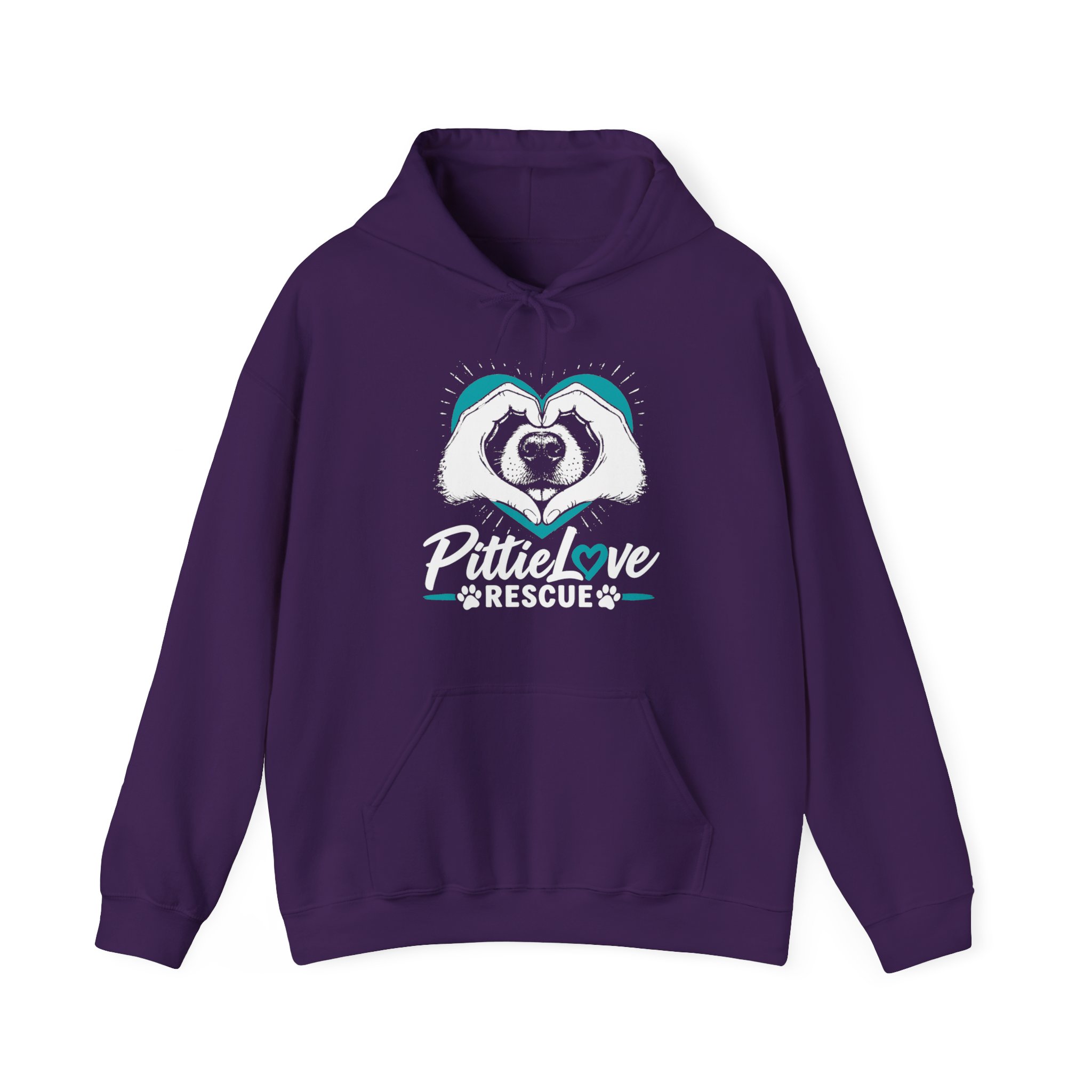 PittieLove Rescue Hoodie — Pit Bull Rescue Heart Graphic Sweatshirt